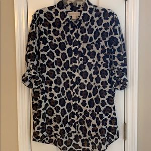 Michael Kors L/S Animal Print Shirt Size M